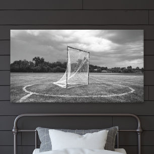 Toile Photo de sport en noir et blanc de but de crosse