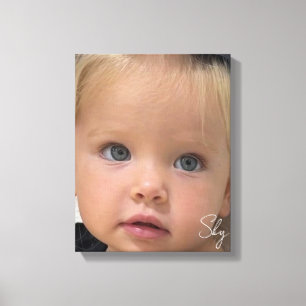 Toile Photo et nom d'enfant simples