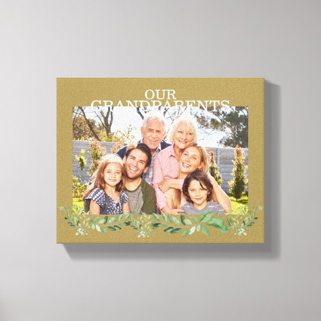 Toile Photo Grand-parents avec Grand-Enfants Foliage (Recto)