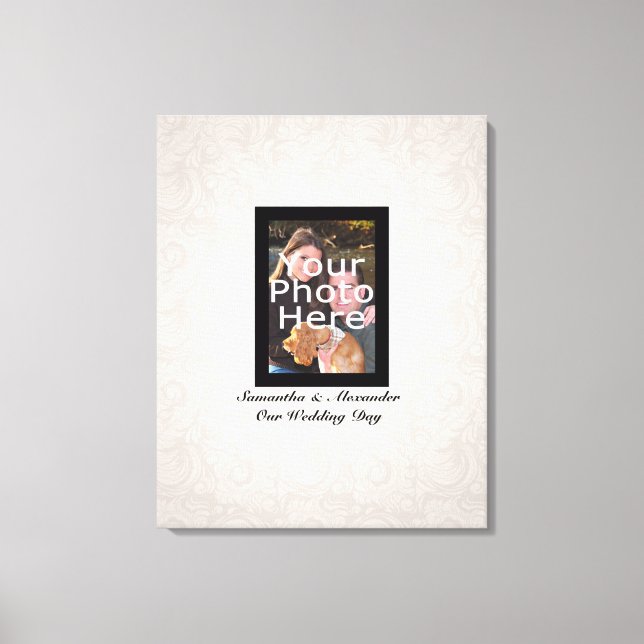 Toile Photo mariage ~ Canvas de signature invité Imprime (Recto)