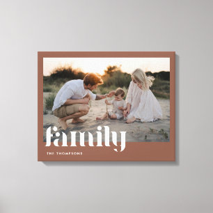 Toile Photo personnalisé de nom de famille en terre cuit