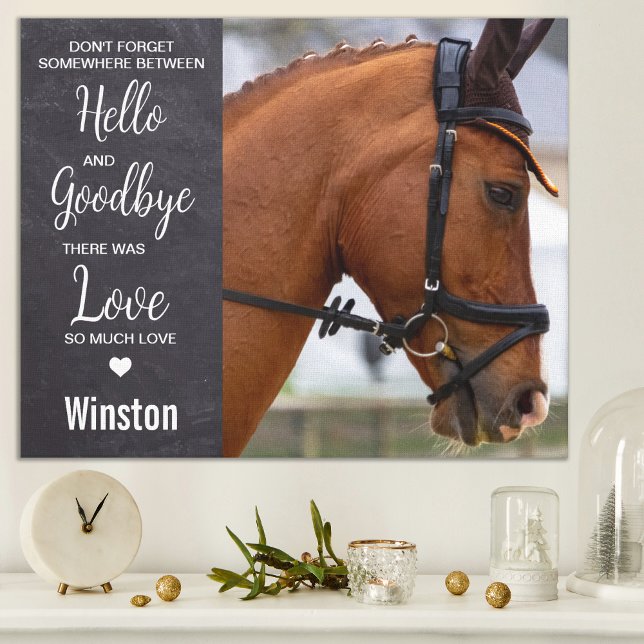 Toile Photo personnalisée Cheval Hello Pet Memorial Favo (Créateur téléchargé)