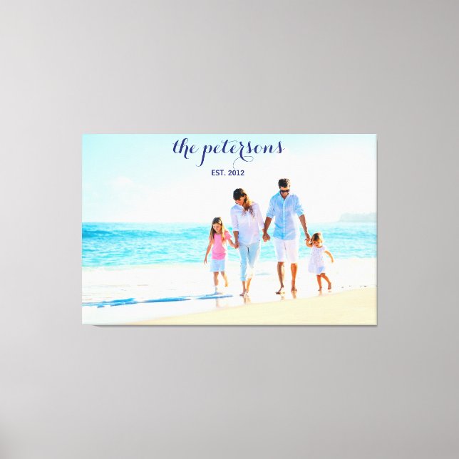 Toile Photo personnalisée de la famille de plage (Recto)