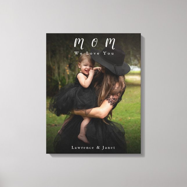 Toile Photo sur mesure en noir pour la meilleure mère (Recto)