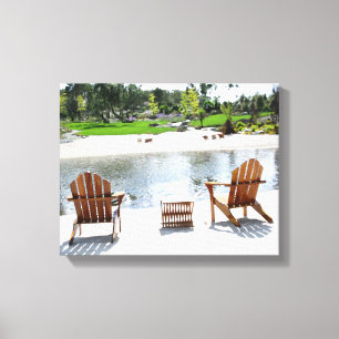 Toile Photo tranquille de chaises de plage