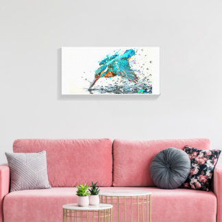 Toile Photographie de faune majestueuse de martin-pêcheu