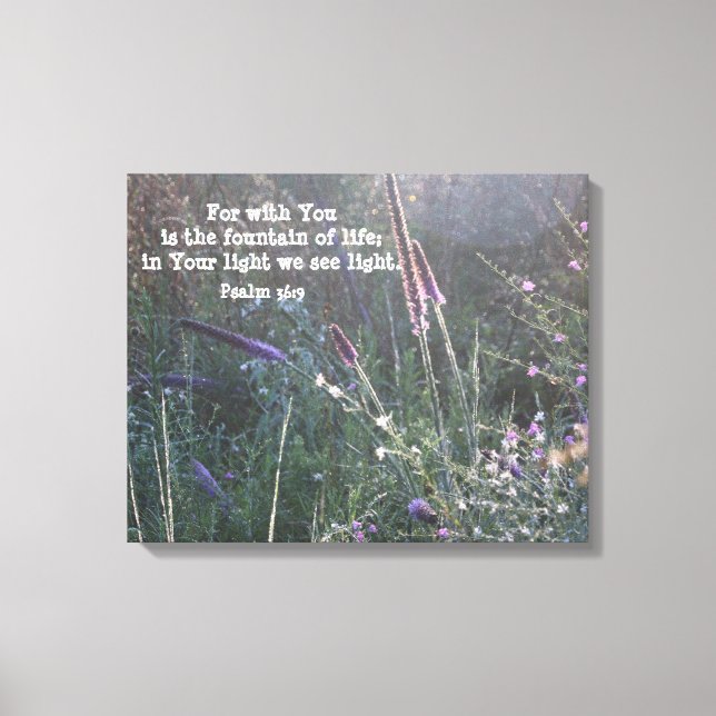 Toile Photographie de la nature avec versets d'écriture  (Recto)
