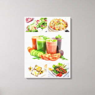 Toile Photographie de la nourriture repas frais et sains