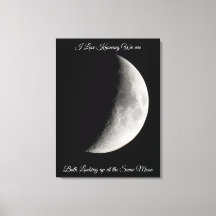 Photographie de lune et citation romantique