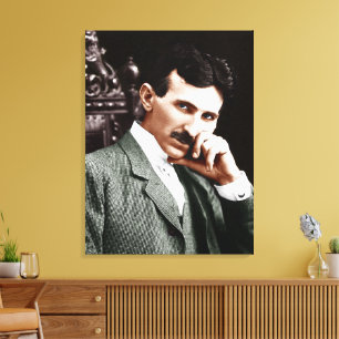 Toile Photographie de Nikola Tesla à 40 ans