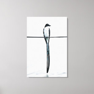 Toile Photographie minimaliste d'oiseau sur fil