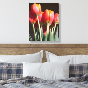 Toile Photographie orange vibrante de tulipe
