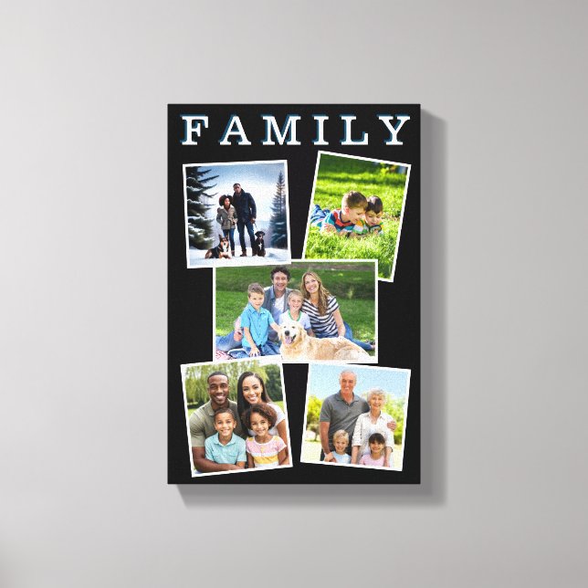 Toile Photos de famille Collage Gallery Cinq Photo Moder (Recto)