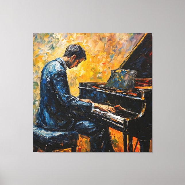 Toile Piano Player - Peinture à l'huile (Recto)
