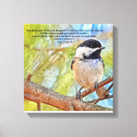 Pickadee avec la Bible Verse Luke 13 18-19