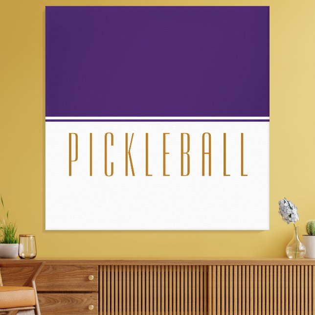 Toile PICKLEBALL Royal violet blanc bloc de couleur Text (Insitu(Salon))