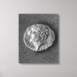 Toile Pièce de monnaie soutenant l'effigie de