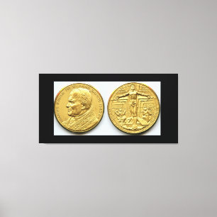 Toile PIÈCES D'OR VATICAN AVEC LE PAPE JOHN PAAUL ii