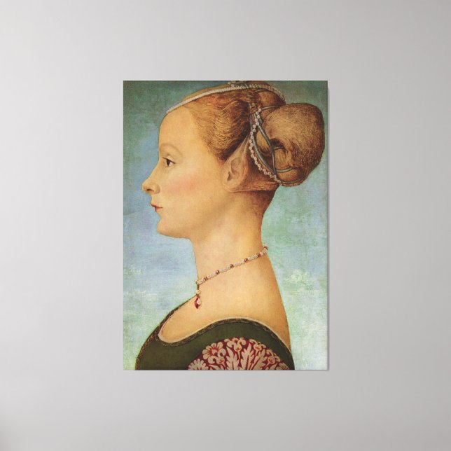 Toile Piero del Pollaiuolo, Portrait d'une jeune femme (Recto)