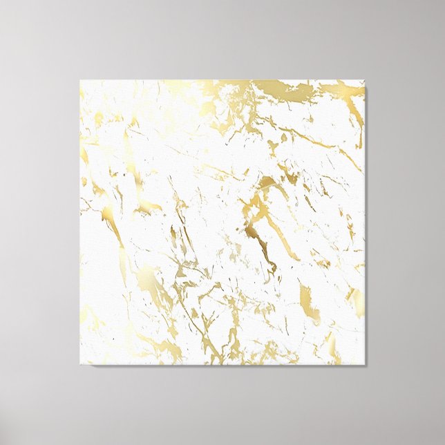 Toile Pierre de marbre Abstrait Blanc Carrara Gold Luxur (Recto)
