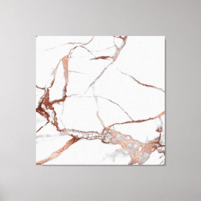 Toile Pierre de marbre Abstrait Rose or blanc gris cuivr (Recto)