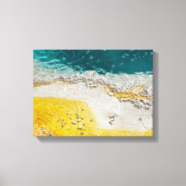 Toile Pierre jaune Abstrait en Turquoise et jaune (Recto)