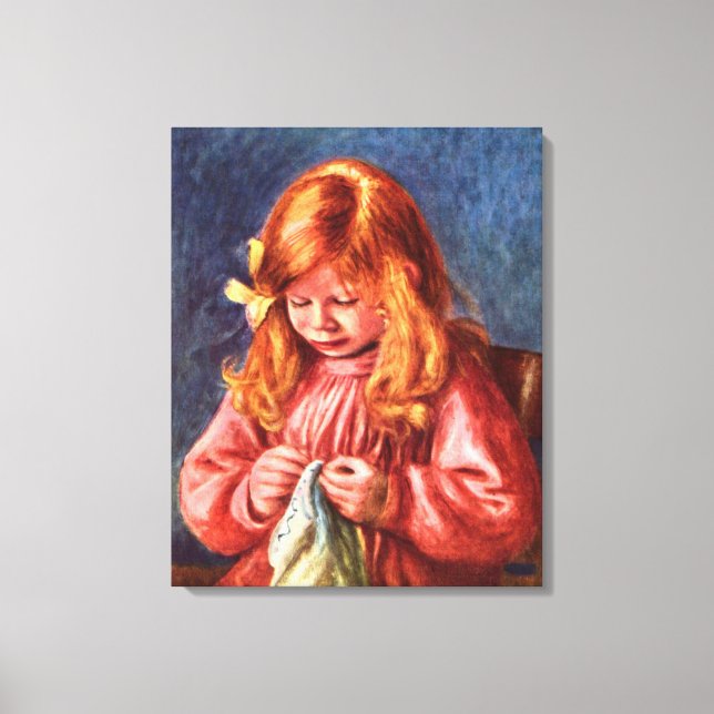 Toile Pierre Renoir - Jean Renoir à coudre (Recto)