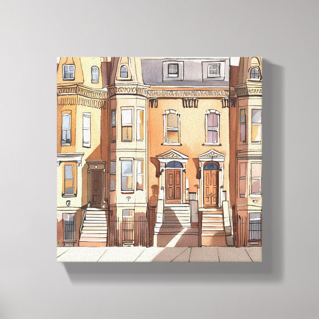 Toile Pierres de repère esquissées | Tableau de Boston S (Recto)