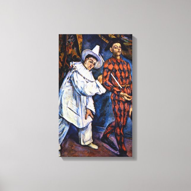 Toile Pierrot et Arlequin, Mardi Gras par Paul Cezanne (Recto)