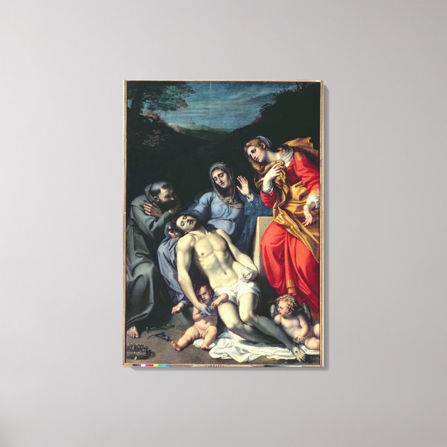 Toile Pieta with St. Francis et St. Mary Magdalene, c.1 (Recto)