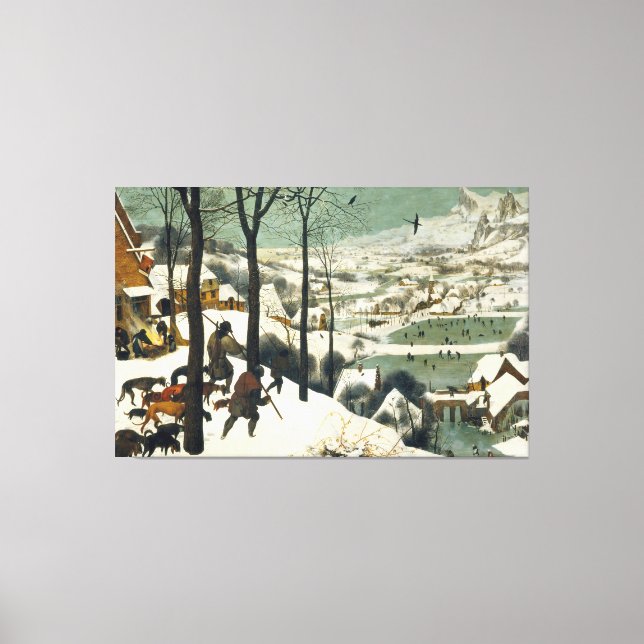 Toile Pieter Bruegel l'Ancien - Chasseurs dans la neige (Recto)