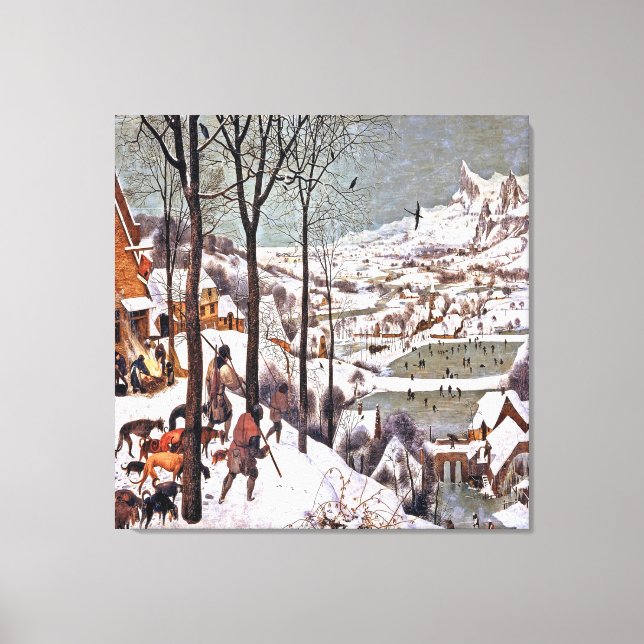 Toile Pieter Bruegel l'Ancien. Les chasseurs dans la nei (Recto)
