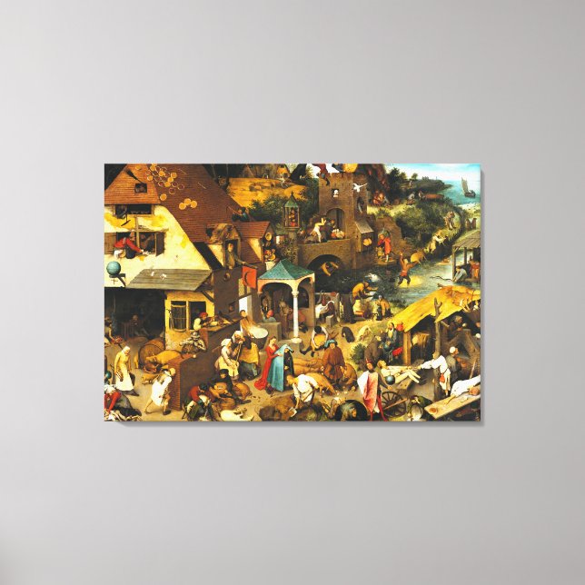 Toile Pieter Bruegel Proverbes Nétherlandises (Recto)