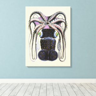 Toile Pieuvre ou calmar géant, animal vintage de la vie 