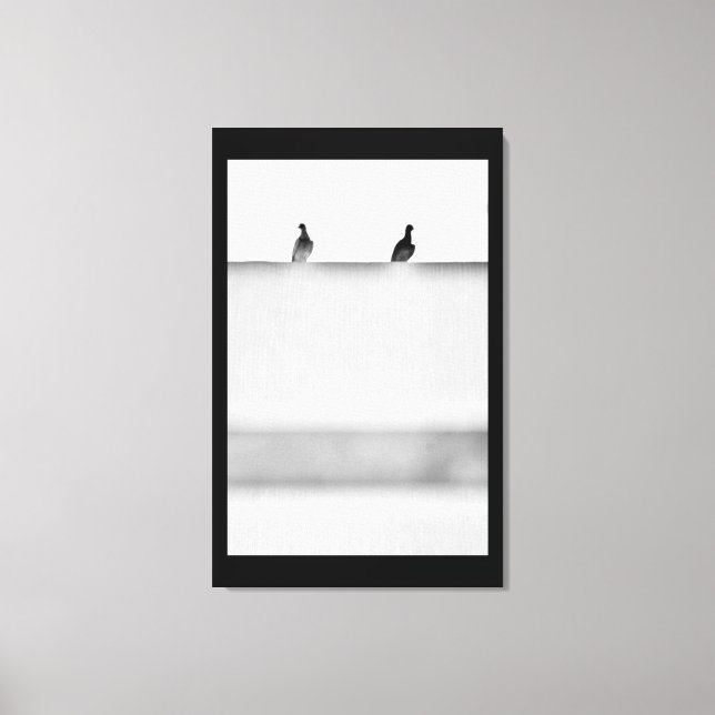 Toile Pigeons attentifs (Recto)