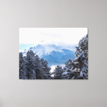 Pikes Peak et un aigle en vol après une tempête de