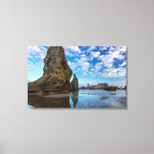 Toile Pile de mer sur la plage de Bandon à Bandon, Orego