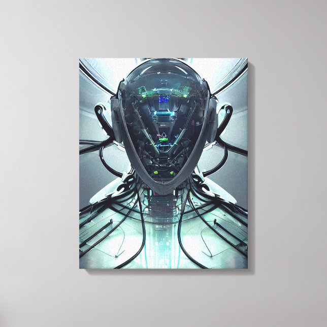 Toile Pilote de combat Cyber Droid Sci-Fi (Recto)