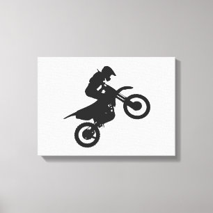 Toile Pilote Motocross - Choisir la couleur arrière - pl