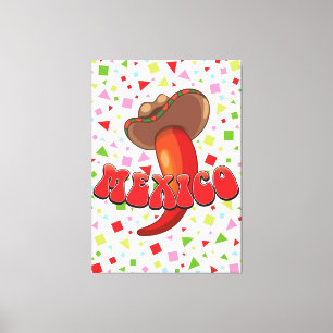 Toile Piment Mexique Chilli fête mignon