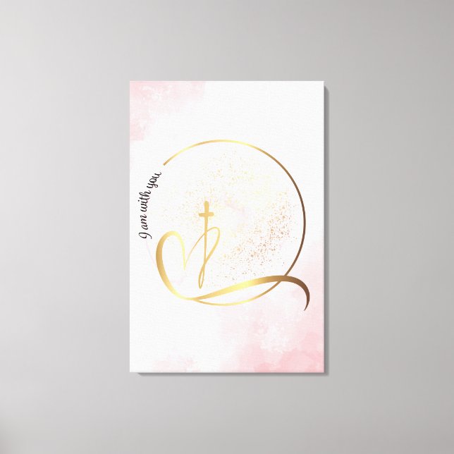 Toile Pink and Gold I Am Stretted Canvas Print (Recto)