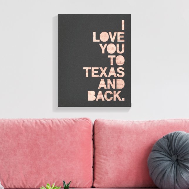 Toile Pink Grey Aimez-vous au Texas et retour (Insitu(Salon))
