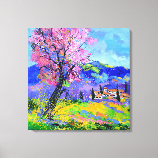 Toile Pink tree in Provence