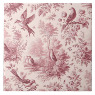 Toile Pink Vintage Tile