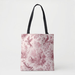 Toile Pink Vintage Tote Bag
