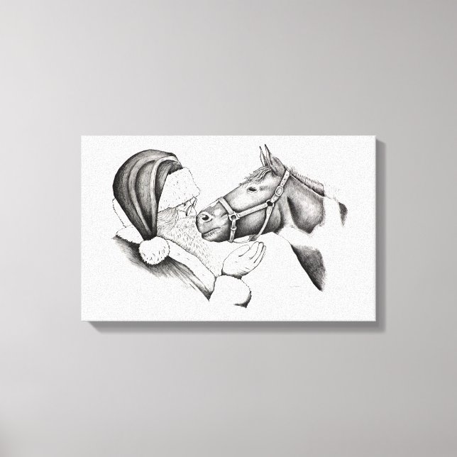 Toile Pinto Horse et Santa Claus (Recto)
