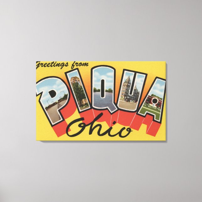 Toile Piqua, Ohio Grandes ScènesPiqua, OH (Recto)