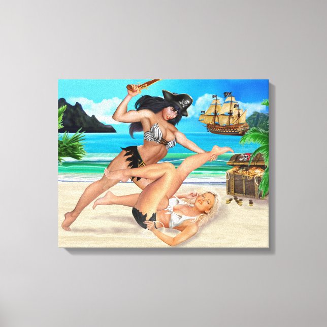 TOILE PIRATES FILLES QUI SE BATTENT (Recto)