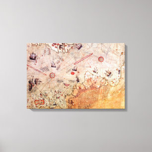 Toile piri reis histoire de la carte mystère vintage An