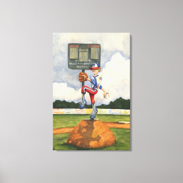 Toile Pitcher de baseball sur Mound par Jay Throckmorton (Recto)